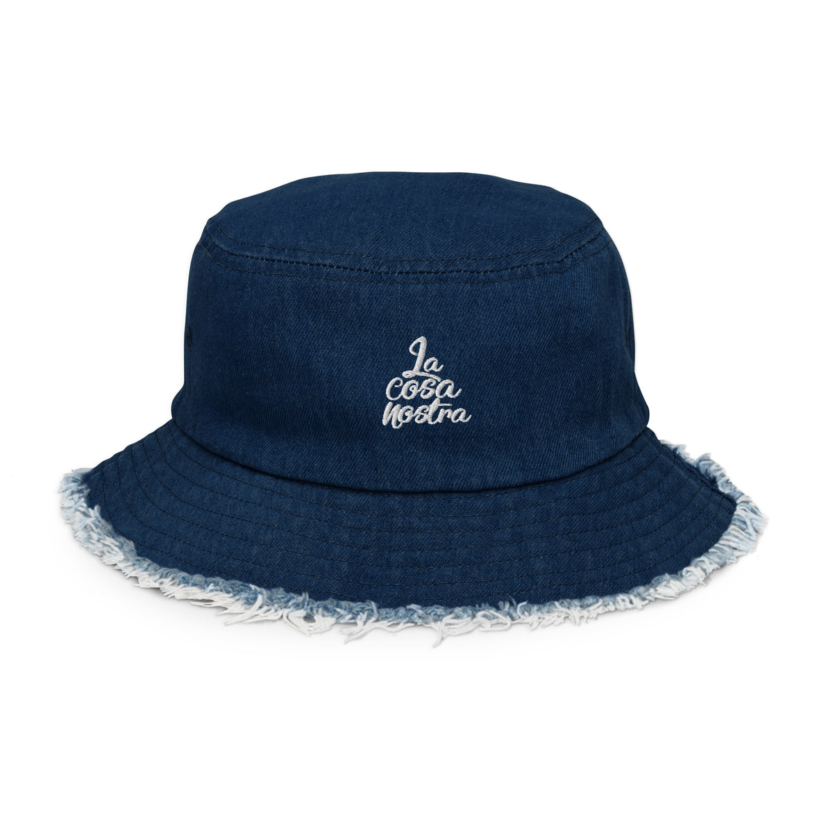 La Cosa Nostra Distressed denim bucket hat